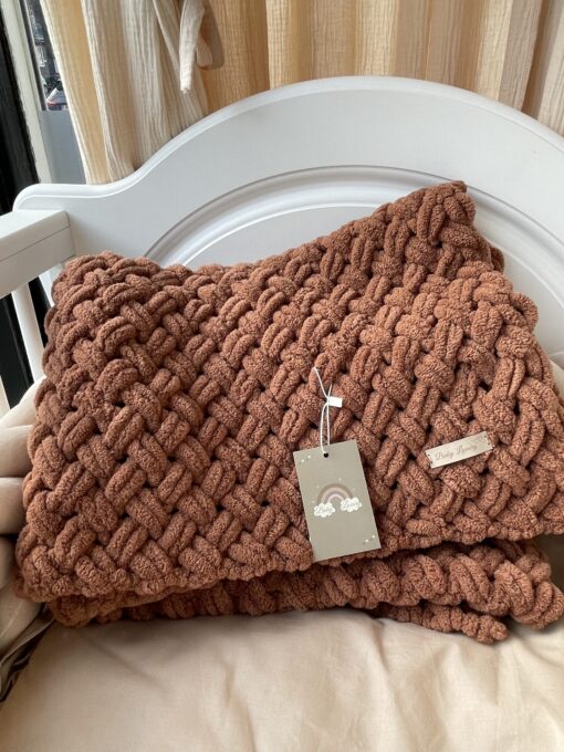 Pre-order Handgemaakte BL FLUFFY deken Espresso unisex