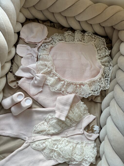 Unieke complete newbornset wikkeldeken Roze