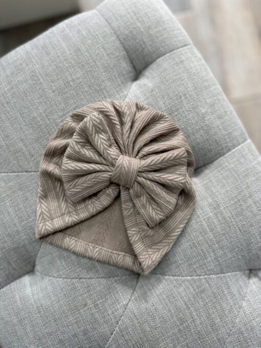 Turban Strik Mutsje Taupe
