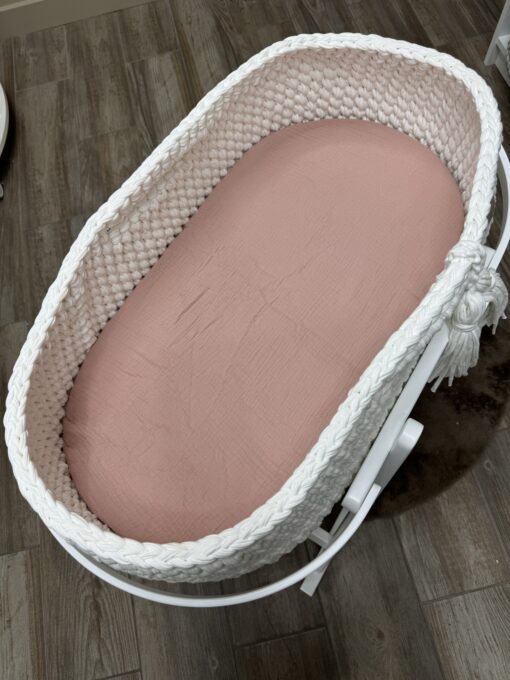Hoeslaken OldPink Katoen mozesmand/verschoonmand