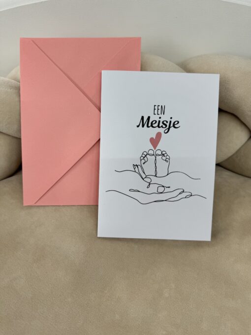 Wenskaart illustratie een Meisje