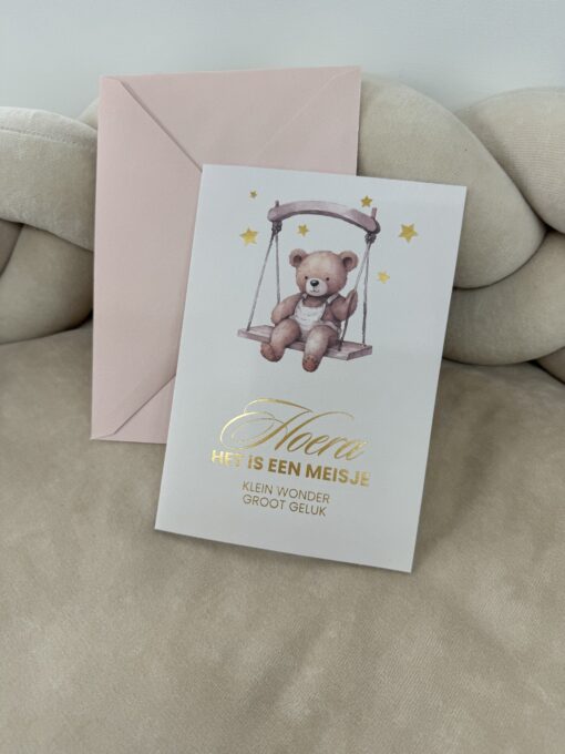 Wenskaart folie Teddy Bear