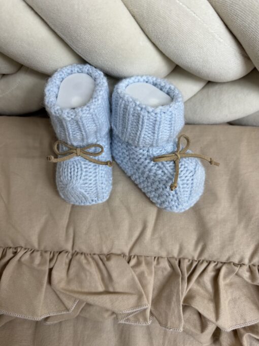 Gebreide Slofjes Babyblauw