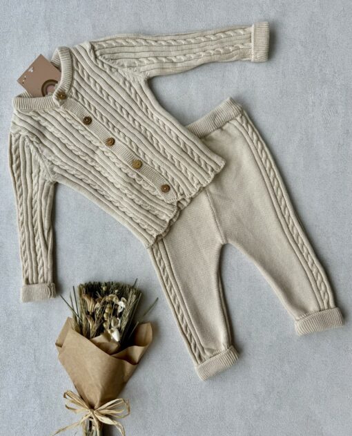 Gebreide set 2-delig Comfy Cable Beige