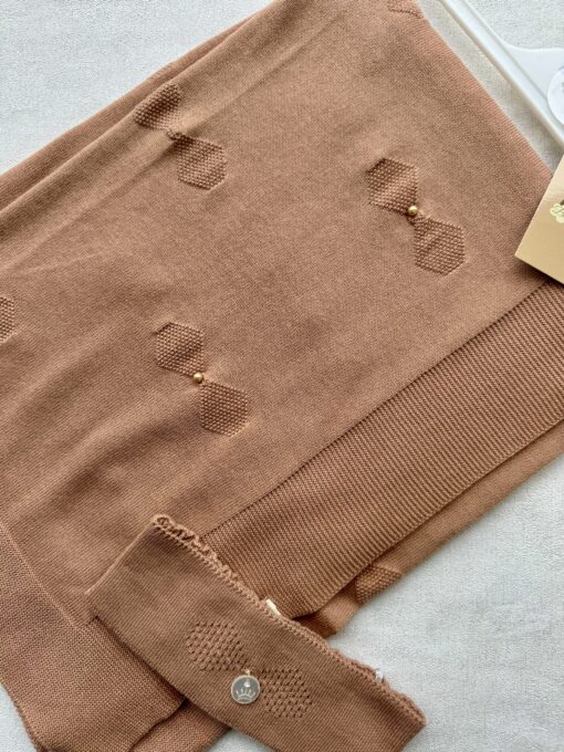 Gebreide wiegdeken 2-delig Pearl Chestnut