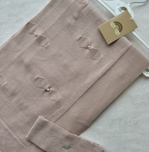 Gebreide wiegdeken 2-delig Pearl RoseMary