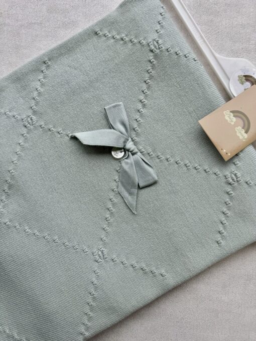 Gebreide wiegdeken Strik Aqua Mint