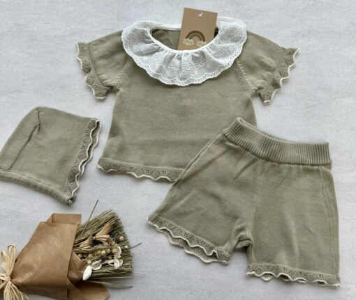 Gebreide 3-delige Set Sage Dinky