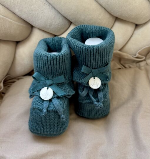 Gebreide Booties Ruffled Strik Apple Green