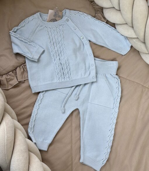 Gebreide set 2-delig babyblauw