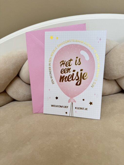 Wenskaart Folie Het is een Meisje
