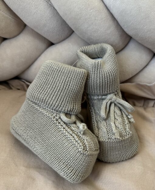 Gebreide Booties Cable Sage Unisex