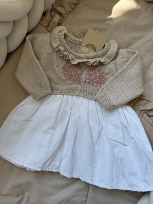 Gebreid Jurkje Strawberry Beige