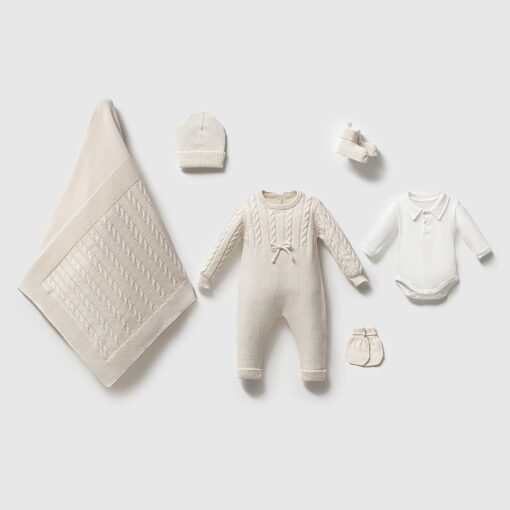 Complete Newbornset 6-delig Cable Cream