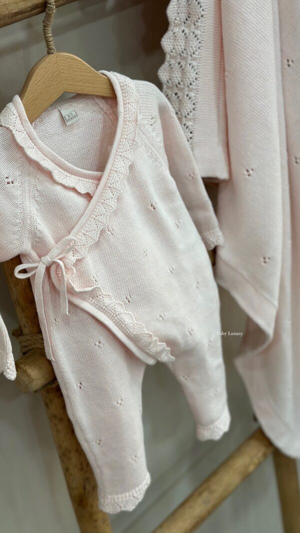 Complete Newbornset Pointelle 5-delig Roze - Afbeelding 5