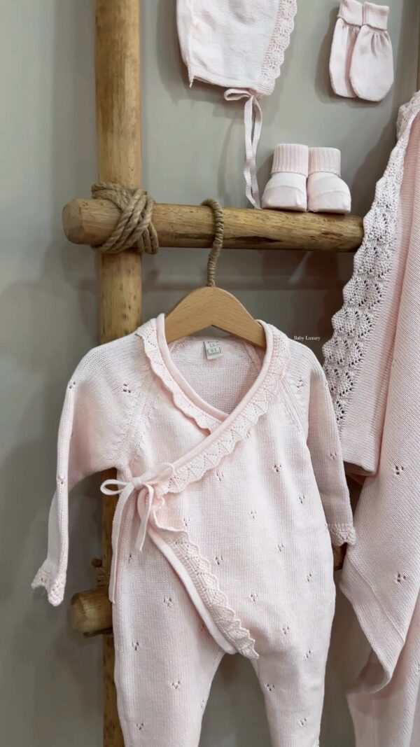 Complete Newbornset Pointelle 5-delig Roze - Afbeelding 6