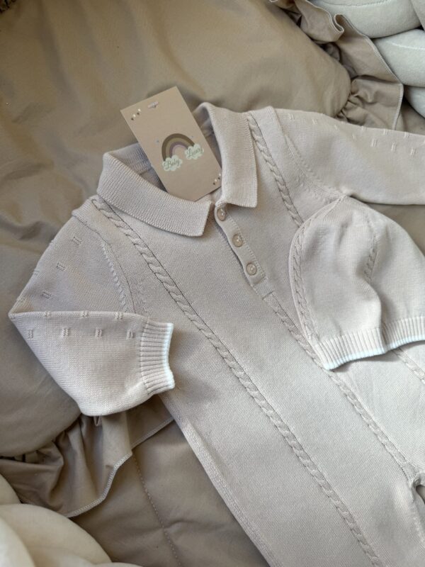 Gebreid 2-delig boxpakje Taupe Unisex - Afbeelding 3