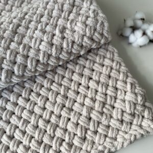 Handgemaakte BL FLUFFY deken Sand unisex