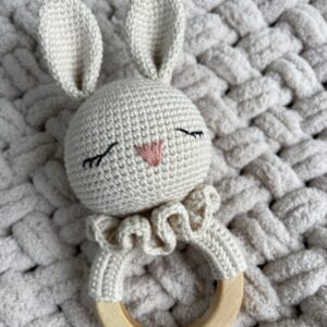 Handgemaakte Rammelaar Konijn Sand