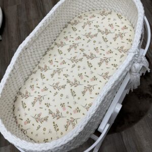 Hoeslaken FlowerPink Katoen mozesmand/verschoonmand