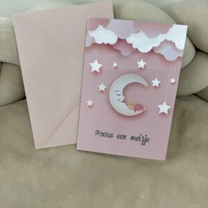 Wenskaart glitter Maan