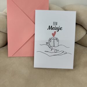 Wenskaart illustratie een Meisje