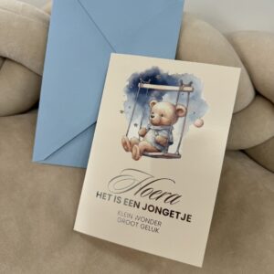 Wenskaart folie Teddy Bear