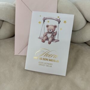 Wenskaart folie Teddy Bear