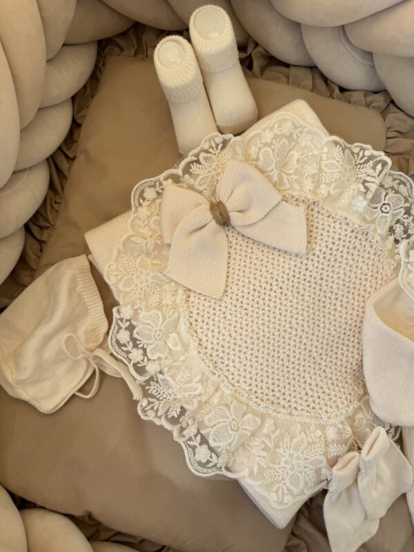 Exclusieve complete newbornset 5-delig Creme - Afbeelding 6
