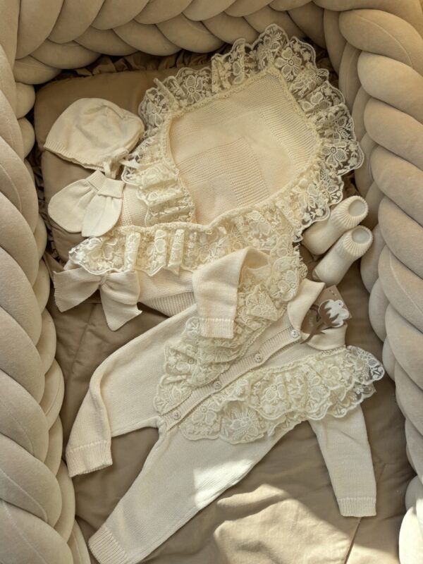 Unieke complete newbornset wikkeldeken Creme - Afbeelding 5