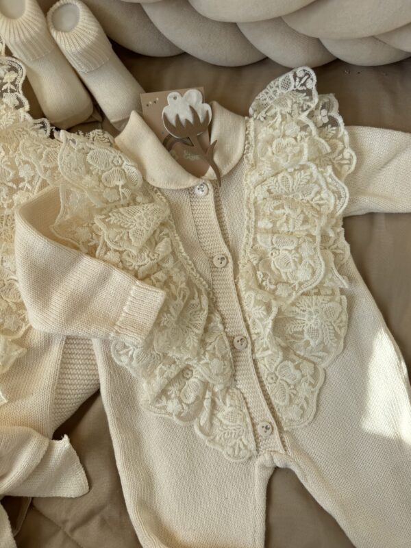 Unieke complete newbornset wikkeldeken Creme - Afbeelding 4