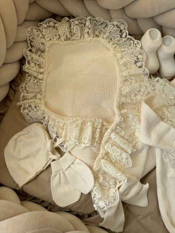 Unieke complete newbornset wikkeldeken Creme - Afbeelding 2