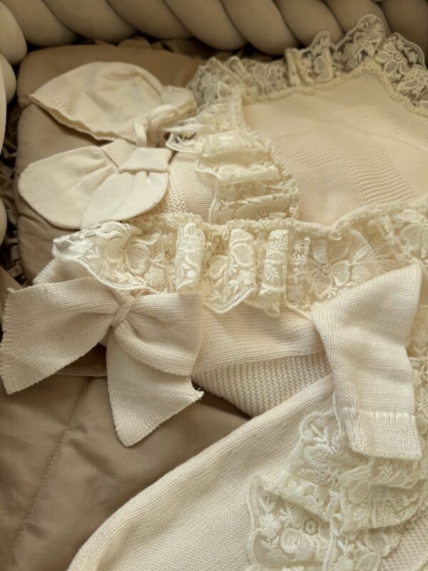 Unieke complete newbornset wikkeldeken Creme - Afbeelding 3