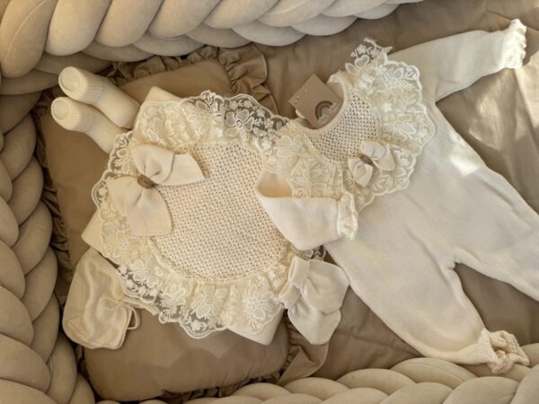 Exclusieve complete newbornset 5-delig Creme - Afbeelding 7