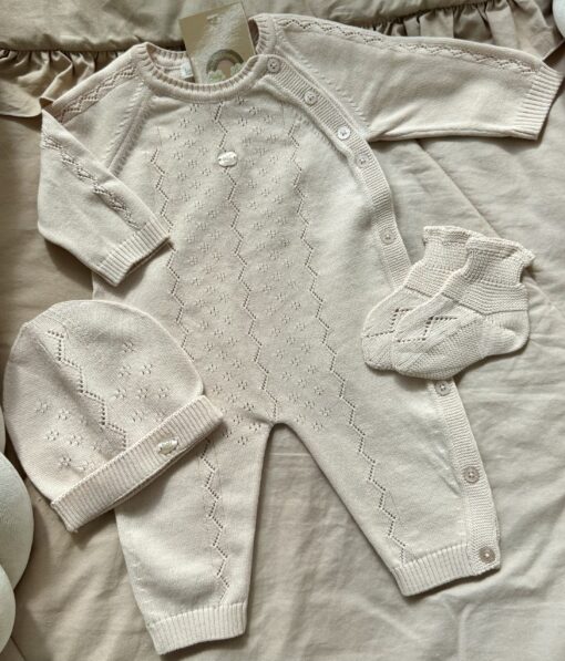 Gebreide set 3-delig Beige