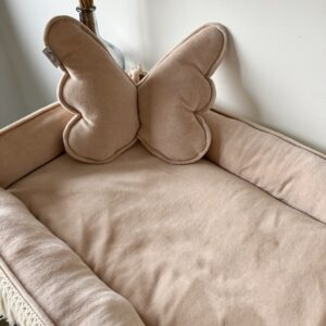 Velvety Beige Butterfly Kussen