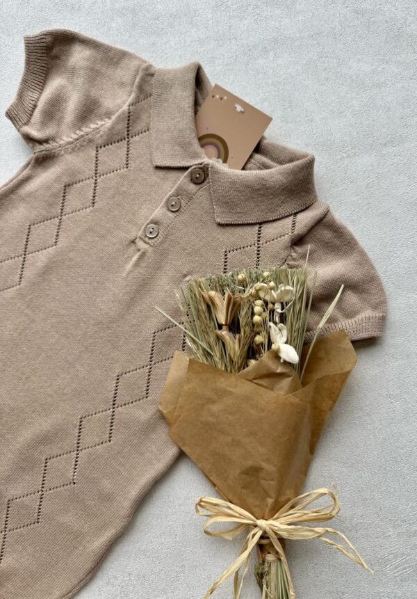 Gebreid Boxpakje Short Weave Beige - Afbeelding 2