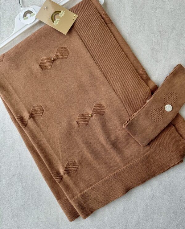 Gebreide wiegdeken 2-delig Pearl Chestnut - Afbeelding 2