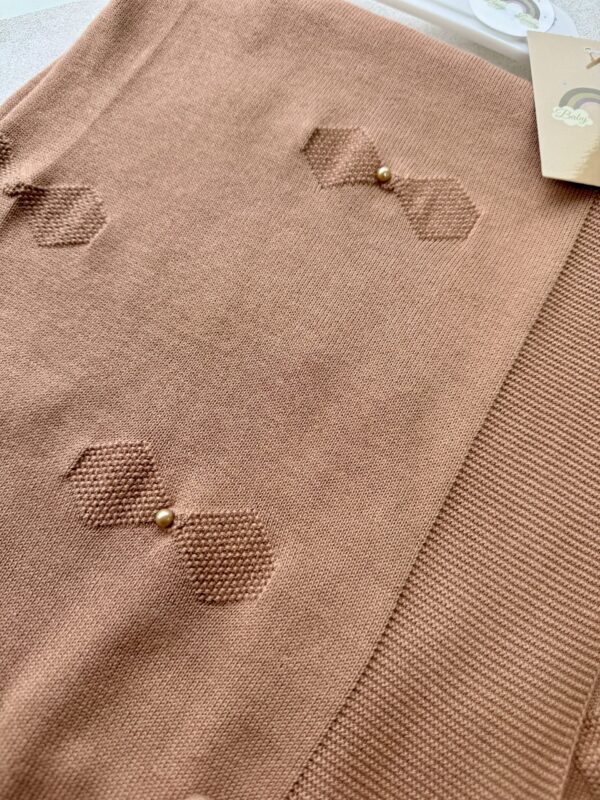 Gebreide wiegdeken 2-delig Pearl Chestnut - Afbeelding 3