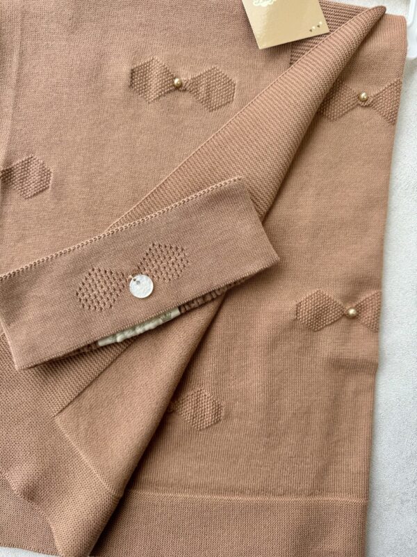 Gebreide wiegdeken 2-delig Pearl Chestnut - Afbeelding 4