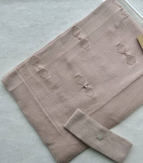 Gebreide wiegdeken 2-delig Pearl RoseMary - Afbeelding 3