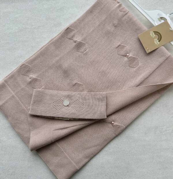 Gebreide wiegdeken 2-delig Pearl RoseMary - Afbeelding 2