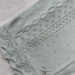 Gebreide wiegdeken Aqua Mint