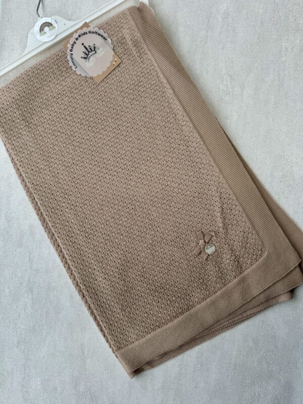 Gebreide wiegdeken Motief Beige - Afbeelding 2