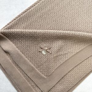 Gebreide wiegdeken Motief Beige