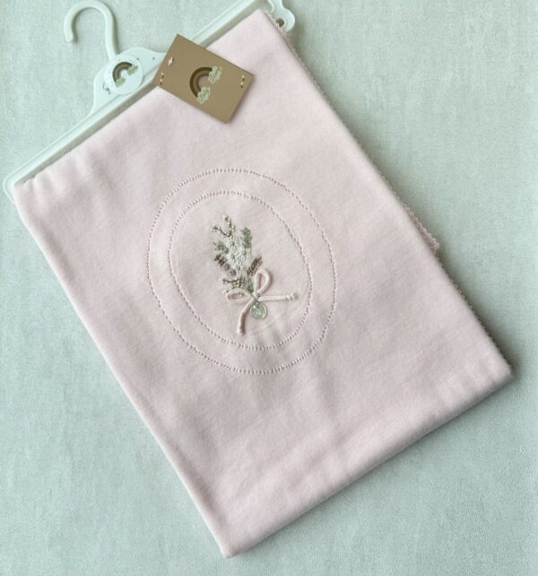 Gebreide wiegdeken Embroidered  Pink - Afbeelding 3
