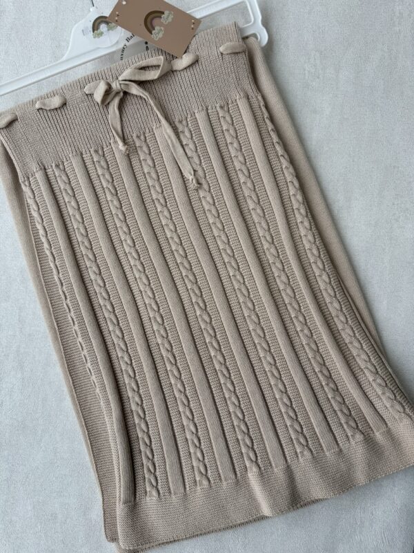 Gebreide wiegdeken Beige - Afbeelding 2