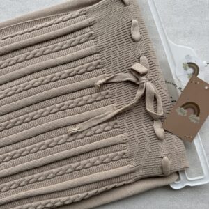 Gebreide wiegdeken Beige