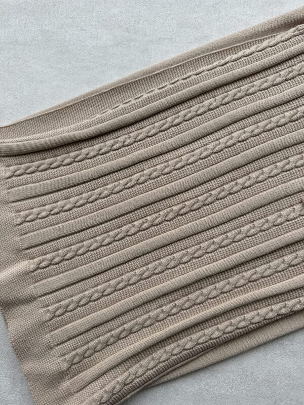 Gebreide wiegdeken Beige - Afbeelding 3