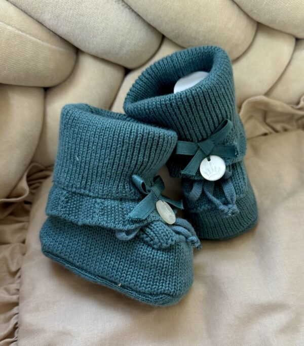 Gebreide Booties Ruffled Strik Apple Green - Afbeelding 2